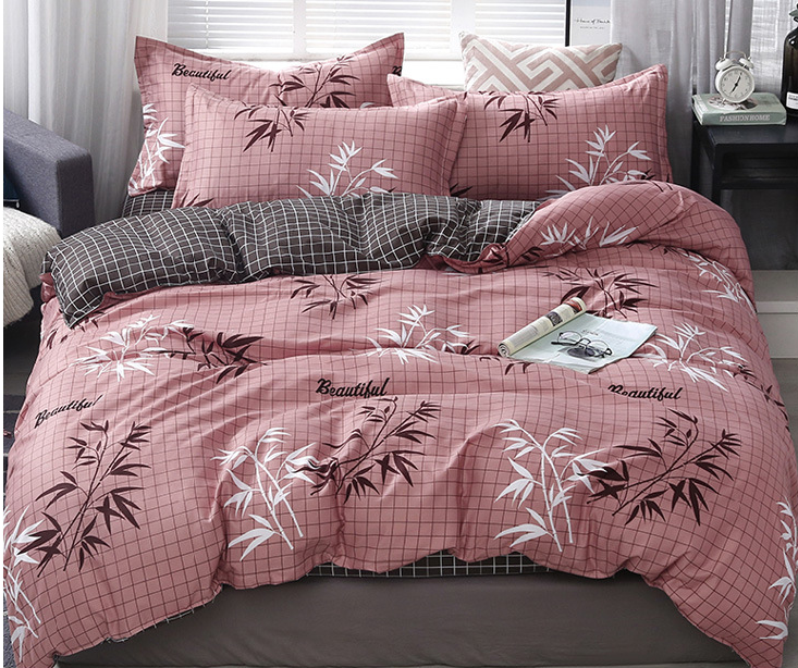 Customized Polyester Printing Bedding Set with 2 Pillowcases and Zipper Direct Supply
