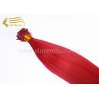 Buy cheap New Fashion Hair Products, 50 CM 1.0 Gram Straight Red Pre Bonded I-Tip Remy product