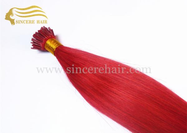 Hot Selling Straight Hair Extensions - 18" Red Pre Bonded I Tip Hair Extensions