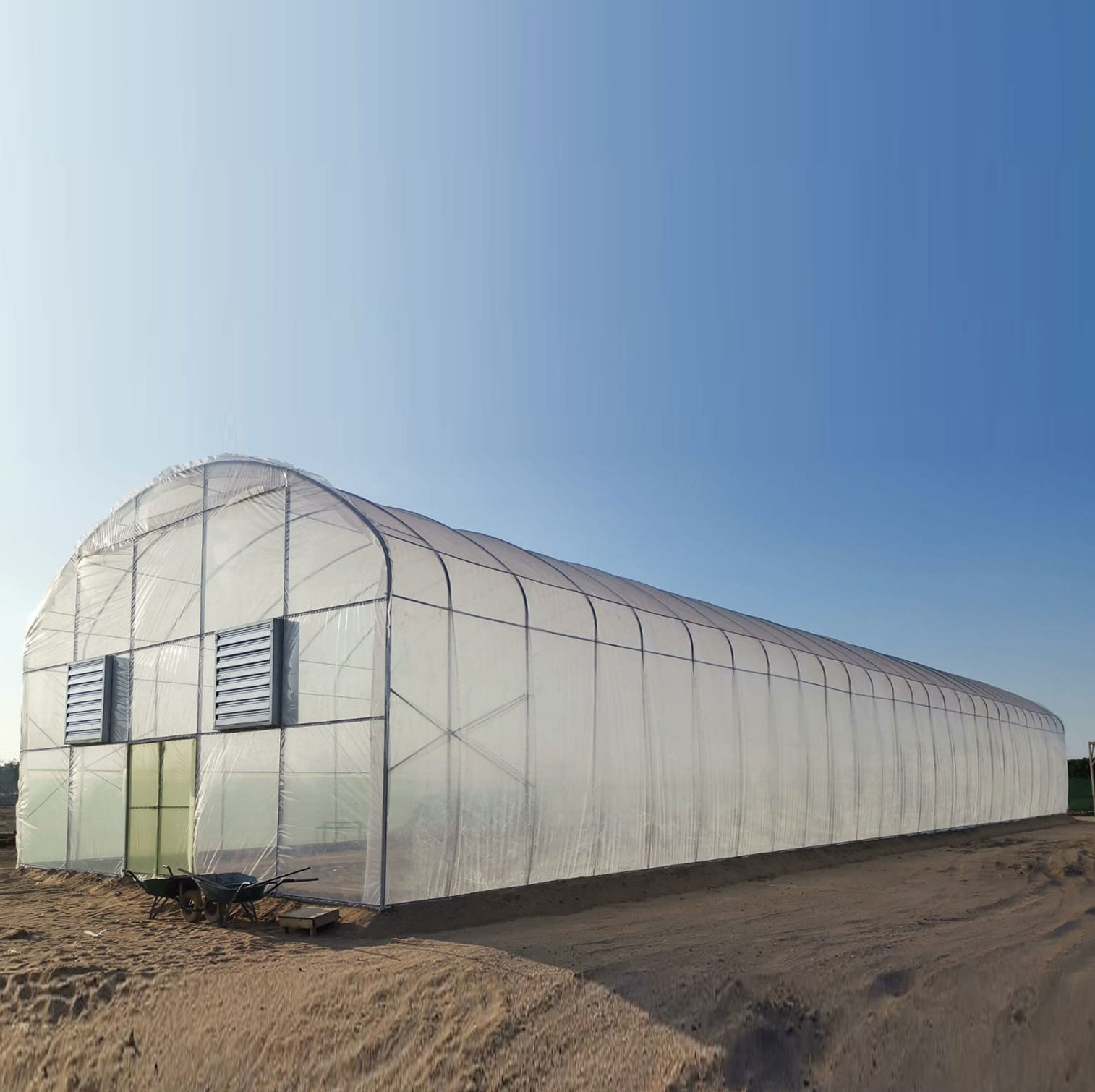 Single-span Tropical UV Treated Plastic Film Greenhouse