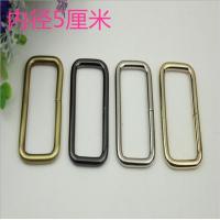 Buy cheap Wholesale 50 mm light gold metal wire iron square ring strap buckle for bags product