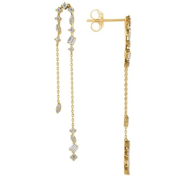 Buy cheap 2024 Brazilian Gold Plating Drop Chain Earrings Women 925 Sterling Silver Earrings from wholesalers