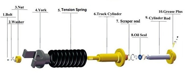 Yellow Color Cylinder Adjuster Assembly for E200B Track Cylinder and Adjuster Assembly