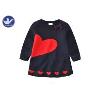 Buy cheap Hearts Jacquard Girls Knitted Dress A- Line Long Sleeves Round Neck With product