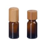 Essential Oil Bottle Empty Cosmetic Brown With 18mm Bamboo Wooden Screw Cap