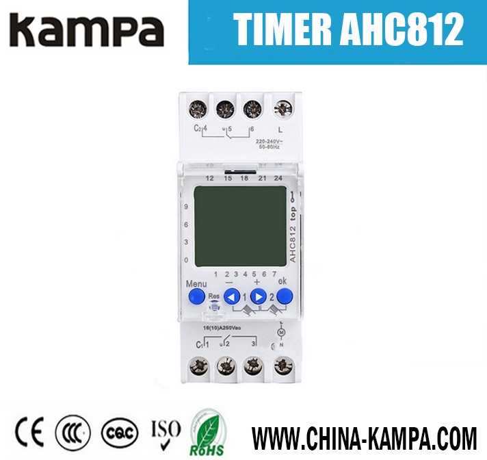 AHC812 220V 2 Channels weekly programmable digital timer