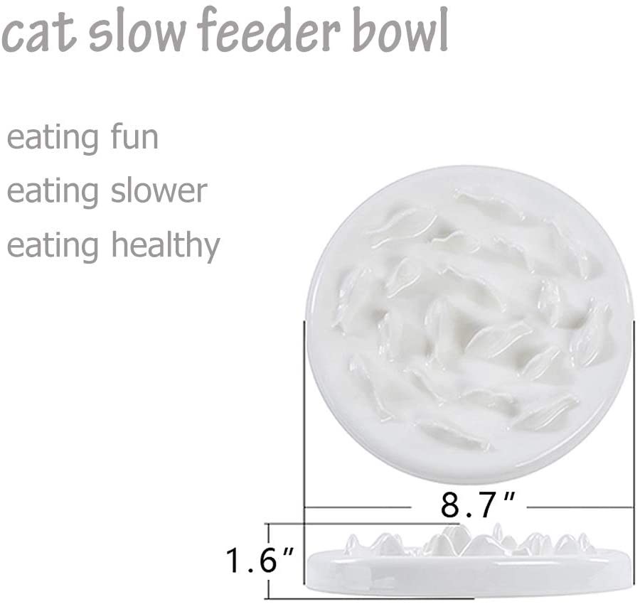Ceramic Fun Slow Feeder Bowl Interactive Bloat Stop Puzzle Cat Bowl Healthy Eating