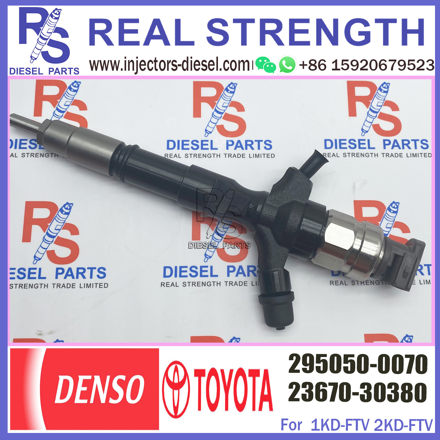 Diesel Engine Fuel Injector 295050-0070 Common Rail Injetor 23670-30380 for TOYOTA 1KD-FTV