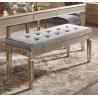 Buy cheap Antique gold mirrored dining bench velvet upholster bed stool ottoman for bedroom from wholesalers
