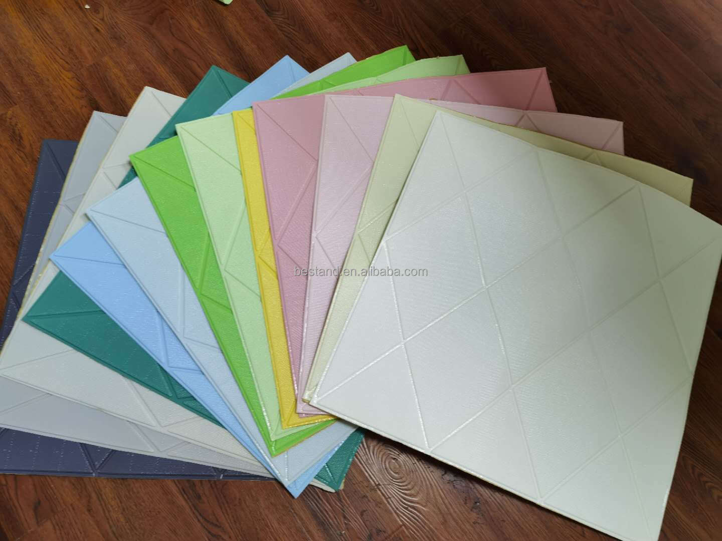 8mm Thickness Geometric Pattern Foam Wall Stickers for Sophisticated 3D Ceiling Wallpaper