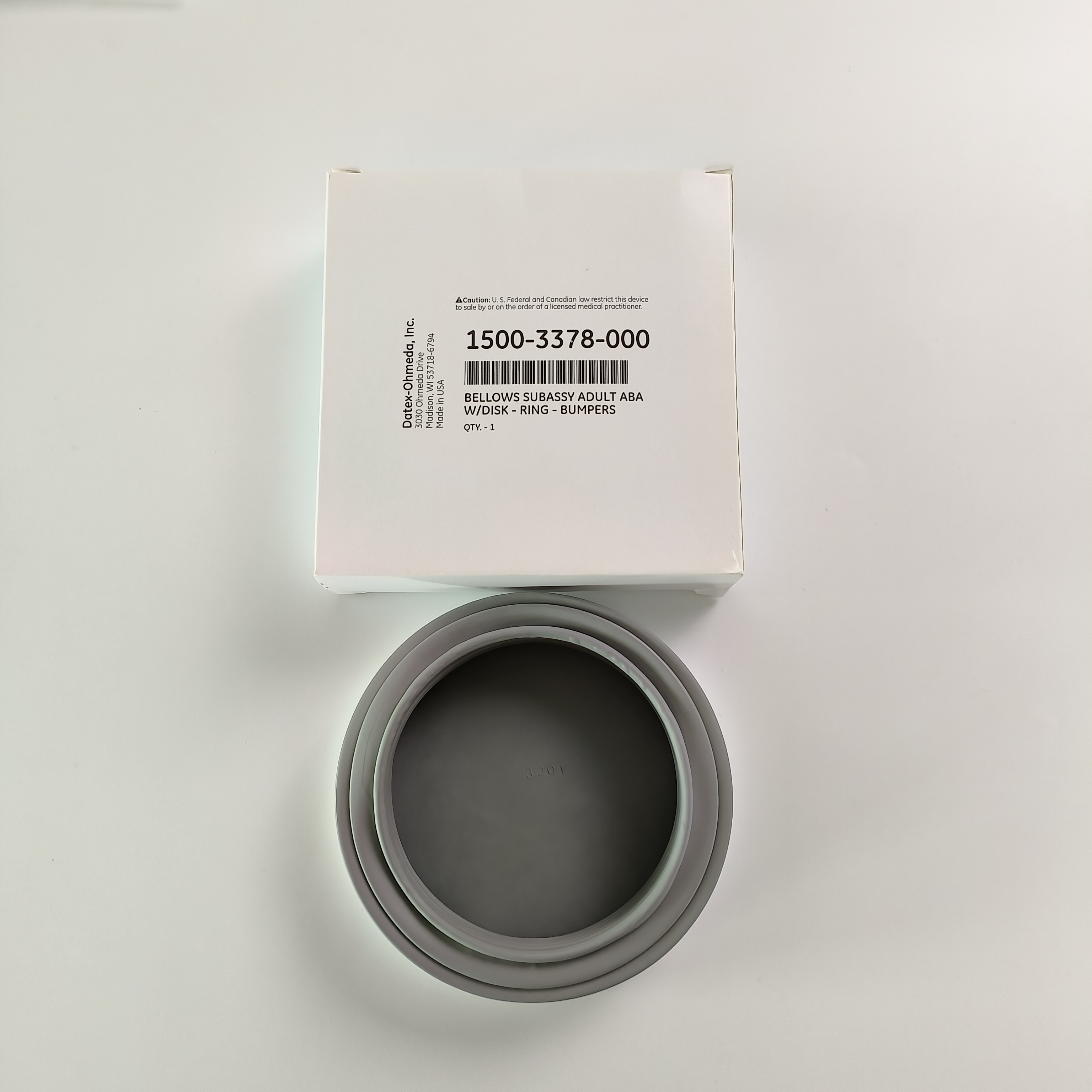 Datex-Ohmeda Bellows Subassy Adult Aba With Disk Ring Bumpers Ref: 1500-3378-000