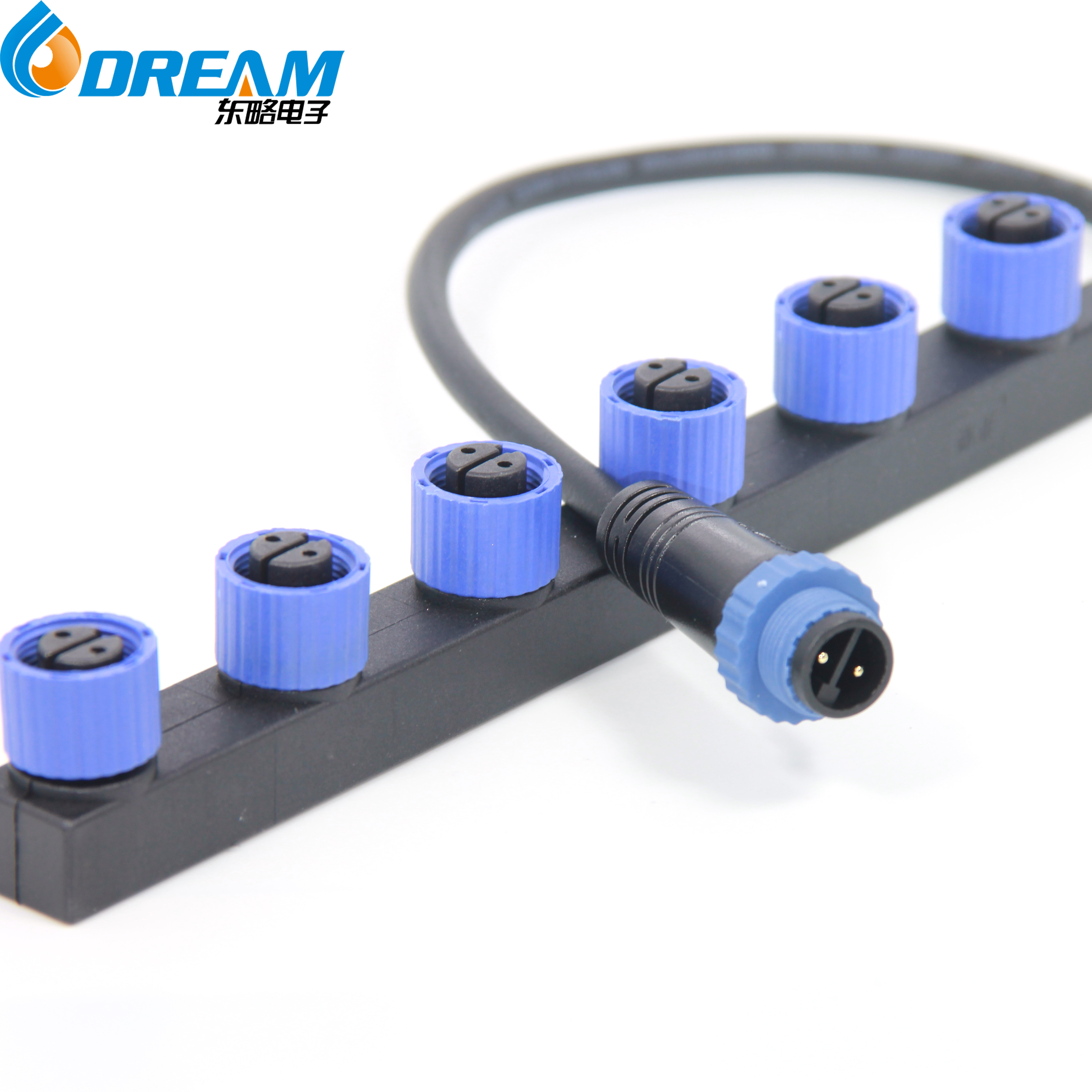 F Type 1 Male to 2 3 4 Female Head Splitter 2pin 1.0 Square Male Female Connector for Automotive