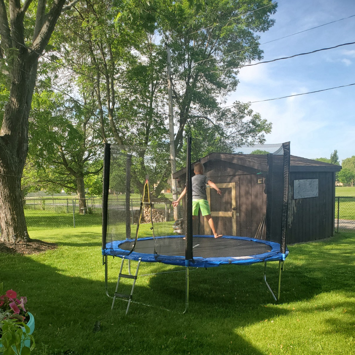 Experience the Joy of Bouncing with AJUNION 10ft Park Trampoline and Enclosure Net