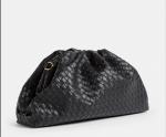 Fake Real Leather Dumpling Clutch Bag 10cm Womens Black Clutch Purse