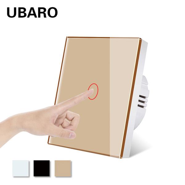Buy cheap Gold Tempered Glass Panel Wall Touch Switch For Home Furniture Led Lamp 10A 5-300W/gang 220V from wholesalers