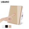 Buy cheap Gold Tempered Glass Panel Wall Touch Switch For Home Furniture Led Lamp 10A 5-300W/gang 220V from wholesalers