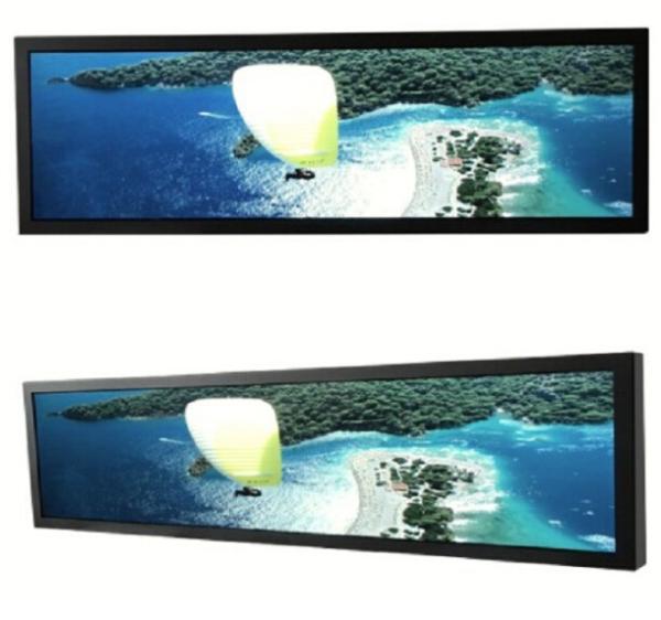 Industrial Taxi Bus Stretched LCD Screen Railway Digital Signage AC100~240V 50