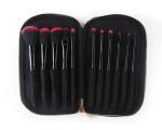 MSDS Portable 11pcs Cosmetic Makeup Brush Set With Leather Bag