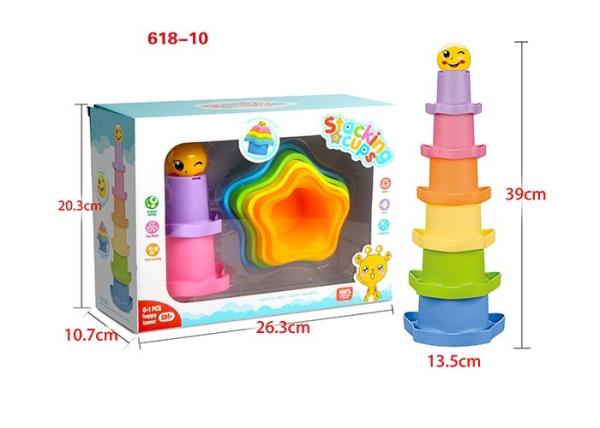 Buy cheap Educational Colorful Baby Stacking Toys With Flower Shape Plastic Cups from wholesalers
