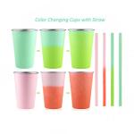 Leak Proof Single Wall Stainless Steel Cup Color Changing Insulated Iced Coffee