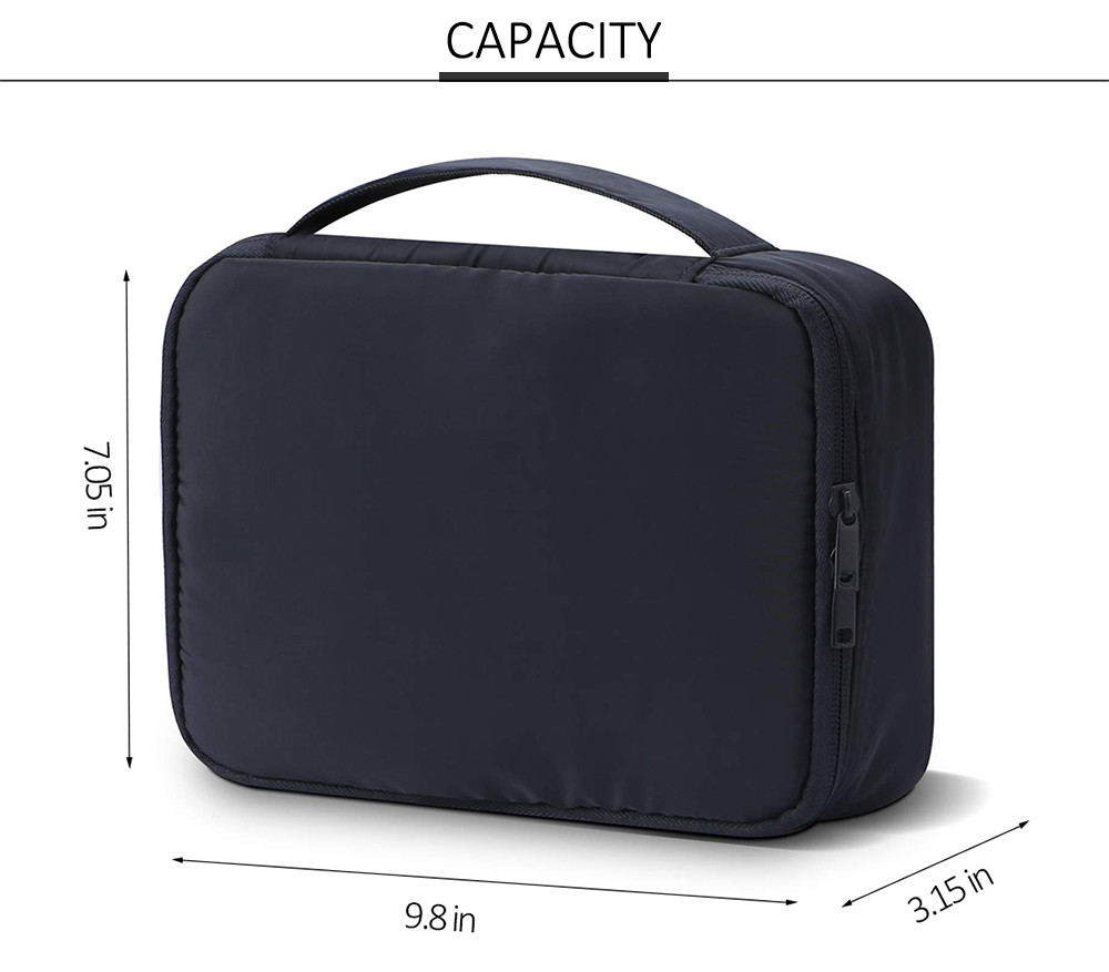 Double Zipper Polyester Cosmetic Toiletry Bag For Travel