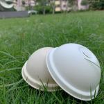 Disposable 90mm Sugarcane Dome Lids For 16 Oz Cups