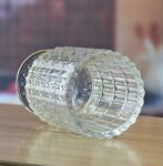 Heavy Duty Foot Pillar Glass Candle Holders , Clear Glass Candle Holders As