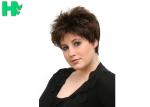 Short Brown Fiber Sythetic Hair Wig Style African American Short Straight Wig