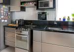 3500mm Modern Brown Cabinet Kitchen L Shaped Pantry For Apartment Villa