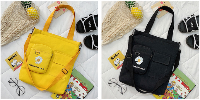 Basic Eco Canvas Bags Women Shopping Fashionable School Bag For Kids