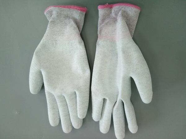 Buy cheap Knitted ESD Cleanroom Gloves PU Palm Coated Coloured Cuffs Static Dissipative from wholesalers