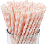 Multi Colored Holiday Celebrations Green Striped Paper Straws Biodegradable