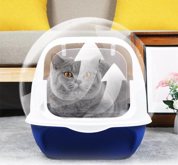 Buy cheap PP Small Covered Kitty Litter Box Tray 51*41*38cm Green Pink from wholesalers
