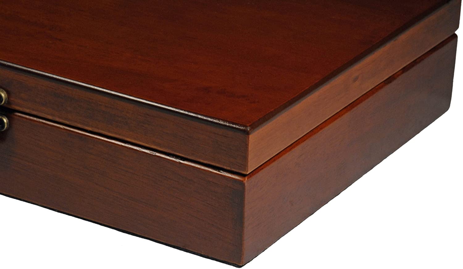 Wooden Treasure Box with Brass Latch (Redwood Finish)