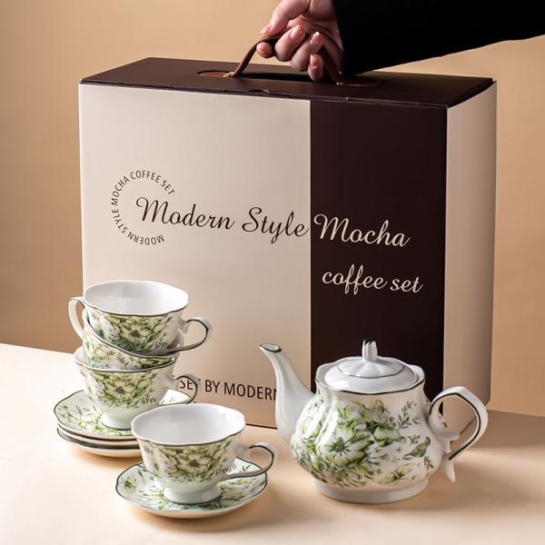 800ml Volume Europe Design Style Porcelain Coffee Tea Set for Afternoon Tea