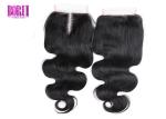 Brazilian Human Hair Body Wave , Brazilian Lace Closure Natural Color Soft