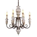 Iron chrome and wood chandelier for Living room Bedroom (WH-CI-69）