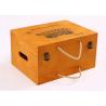 Buy cheap Yellow Color Personalised Wooden Wine Box Six Bottoms With Rope Handle from wholesalers