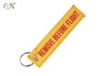 Flight Fashion Woven Keychain Rectangle Polyester Embroidery Message 13*2.8CM