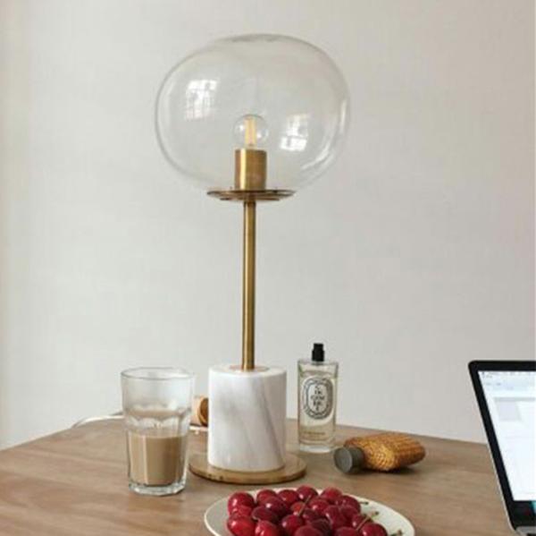 Nordic Marble Table Lamp Modern Glass Table Lamp For Living Room Bedroom(WH-MTB