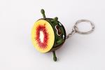 Custom Promotional Soft PVC Rubber Kiwi Fruit Miniature Key Chain Ring Attached