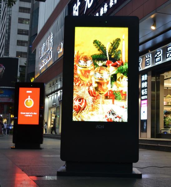 55 Inch Outdoor Digital Totem , IP65 Double Sided LCD Display For Street
