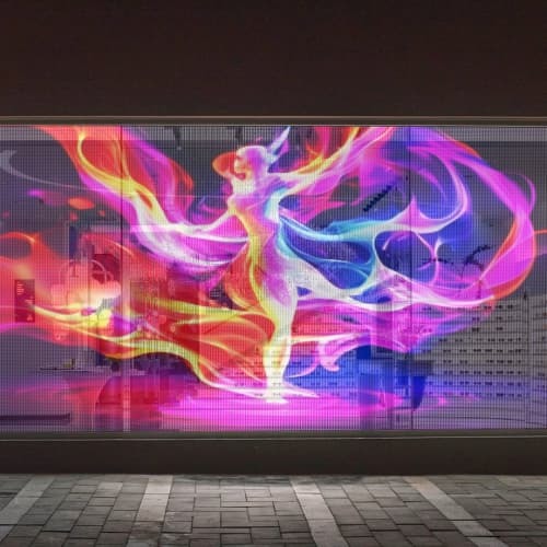 HD Transparent Crystal Clear Display on Glass Module Display 3D LED Glass Advertising Screen