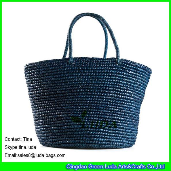 Buy cheap LUDA navy blue handbags expensive raffia bags crochet straw handbags from wholesalers