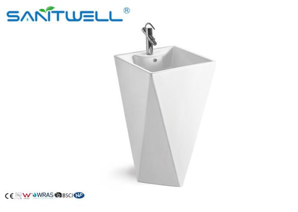 Buy cheap Floor mounted Bathroom Pedestal Basins , Fashionable bathroom sink basin from wholesalers