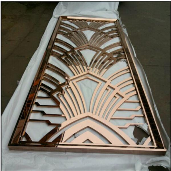 Buy cheap room divider Singapore stainless steel screen designed wall panel rose gold color mat finish from wholesalers