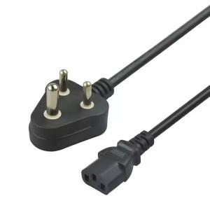 Wholesale Good Quality Pvc Jacket Power Supply Electrical Power Cable Laptop India Plug Power Cord Black from china suppliers