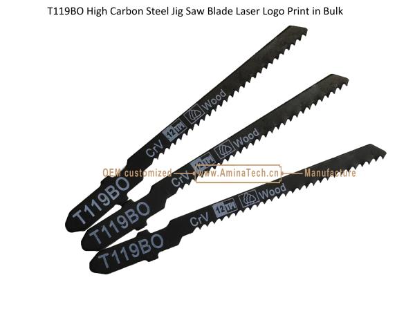 T119BO Carbon Jig Saw Blade Laser Logo Print in Bulk size:82mmX6x12T, Cutting