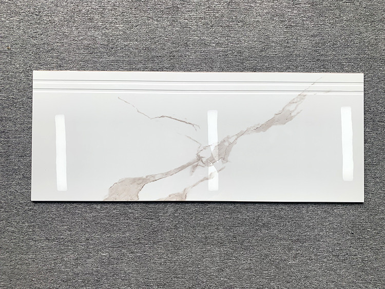Carrara White Ceramic Stairs Floor Step Tiles Acid Resistant