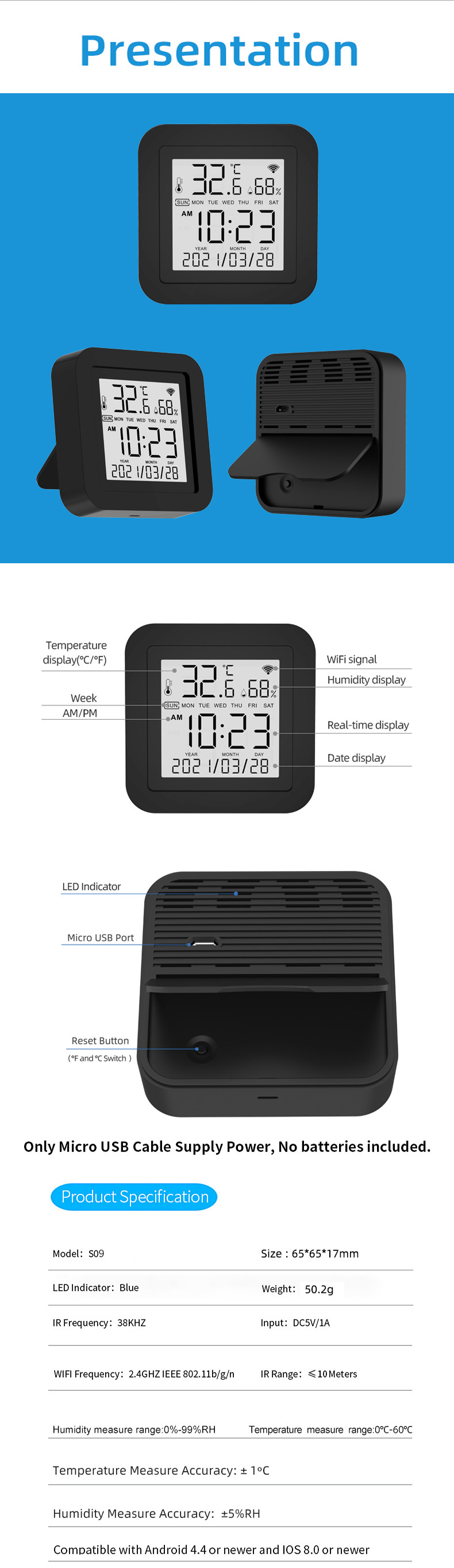 Tuya Smart Home Wi-Fi IR Remote Control Three-in-one Infrared Remote Control